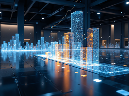 未来科技概念图，数字化城市模型，蓝色灯光效果，现代建筑轮廓，科技感强烈